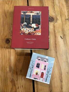 Set/2 ORDINARY HABIT Puzzles 500-Pc & 100-Pc Artist Soft Touch Wolf Christmas
